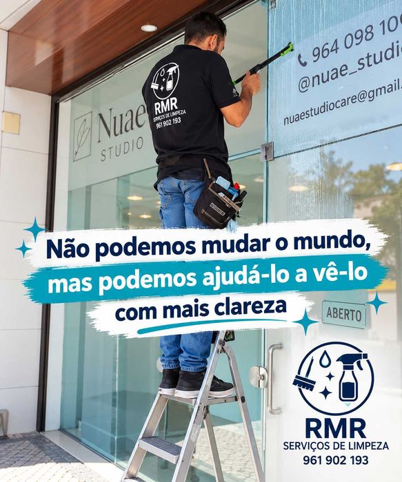 Limpeza profissional de vidros|vitrines|Cortinas|Varandas