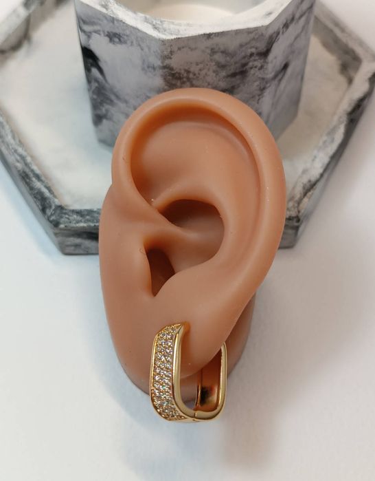 Сережки Xuping медичне золото, 18 мм на 8 мм