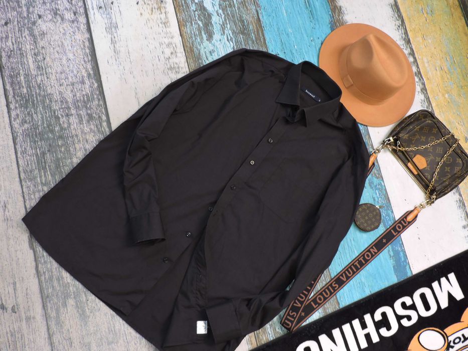 Bosweel Męska grafitowa koszula gładka 46