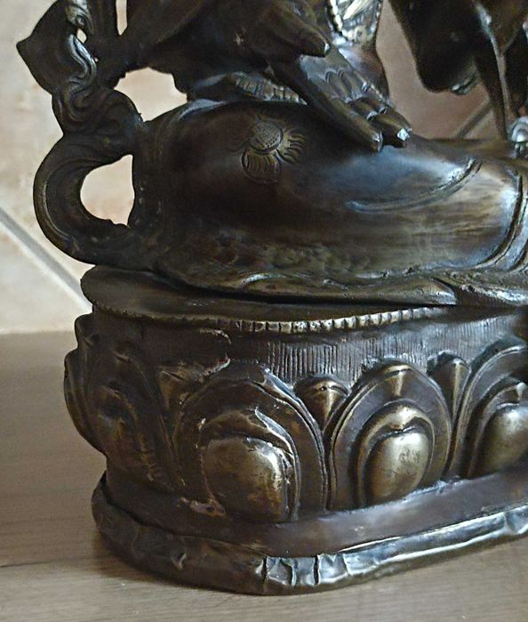 Figura Bogini BIAŁA TARA stara zabytkowa ręcznie robiona