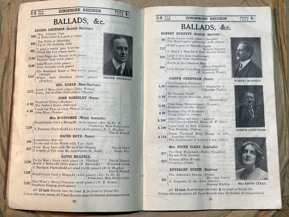 ZONOPHONE Record Catalogue Season 1913-14