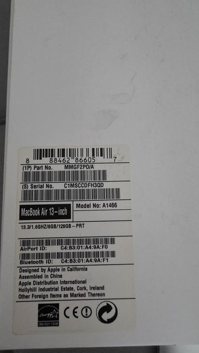 Macbook Air 13,3