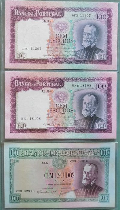 Notas moedas de escudos
