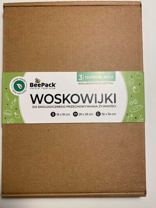 Ekologiczne woskowijki BeePack – zestaw S/M/L - ładnie zapakowane