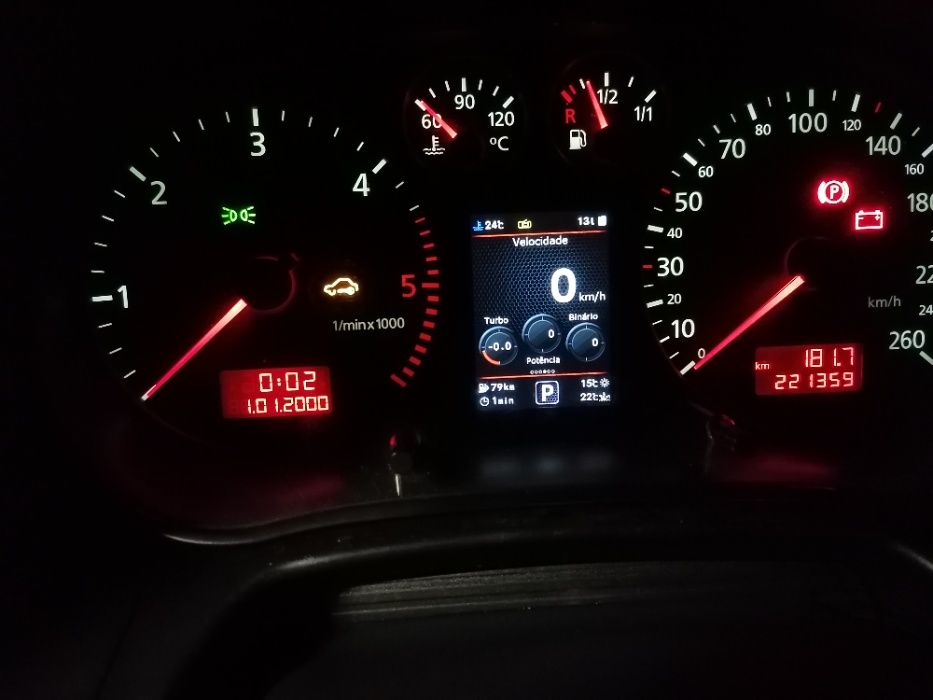 Quadrante Audi A3 8L Cores 3D MFD VDO computador de bordo