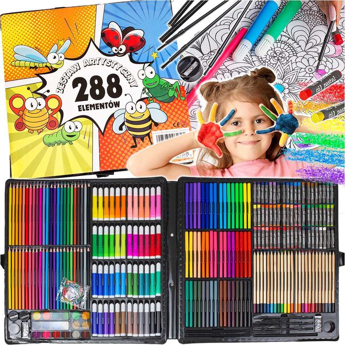 Zestaw plastyczny do malowania rysowania w walizce ZM02