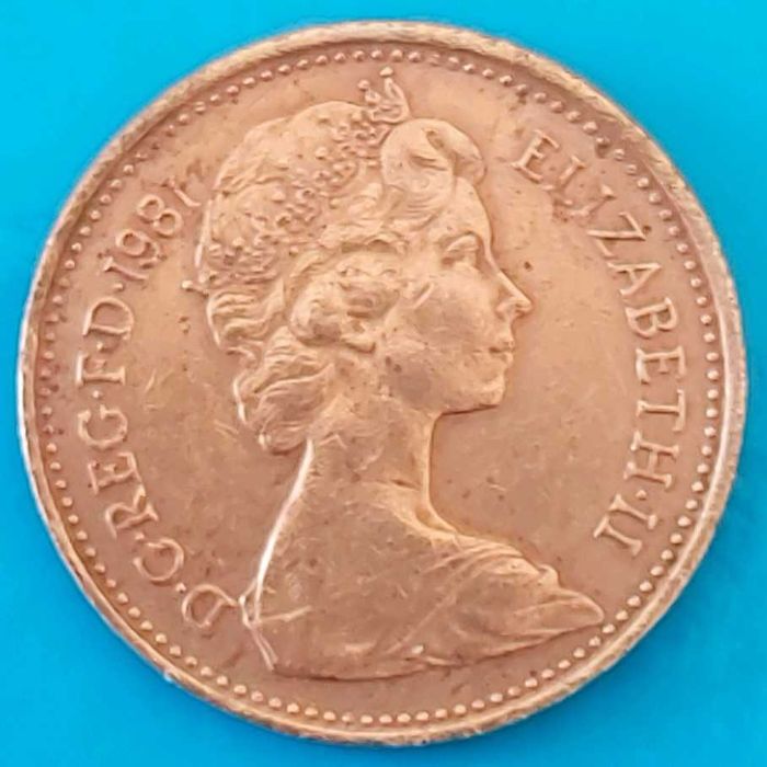 1 New Penny de 1981, Rainha Isabel II