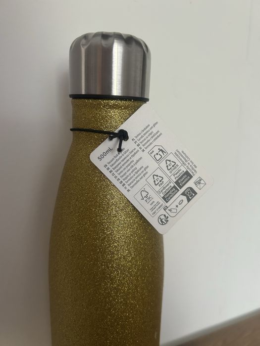 Brokatowa butelka termiczna koloz zloty 500ml