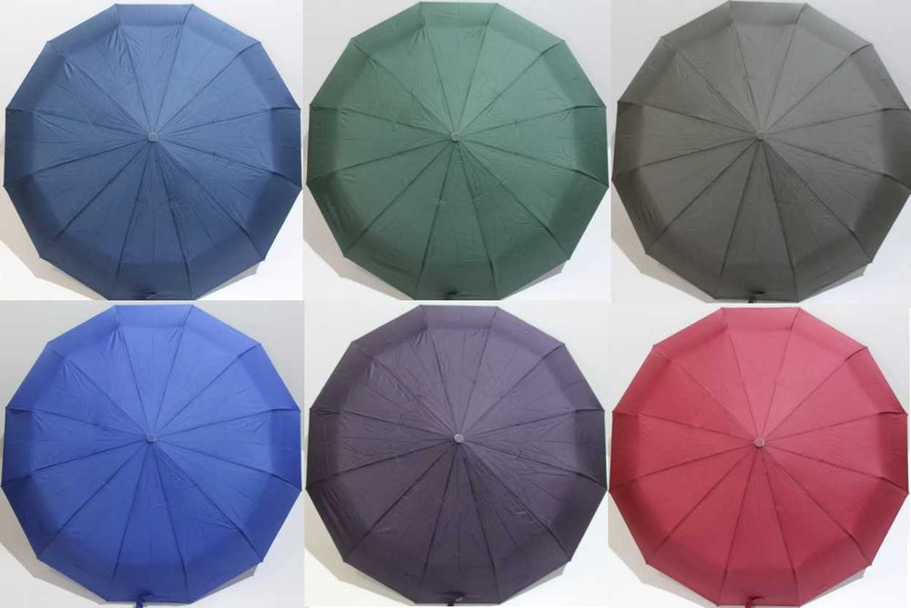 Женский зонт цветной и однотонные автомат 12 спиц антиветер карбон