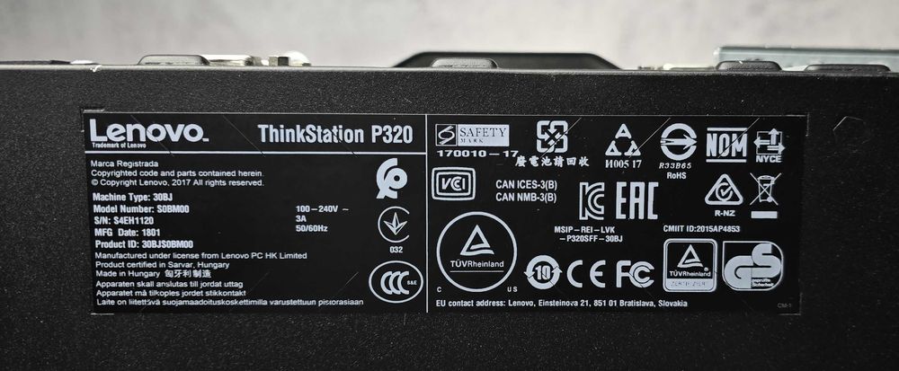 Комп'ютер Lenovo ThinkStation P310 E3-1245V5 32/512 Quadro K1200 4Gb