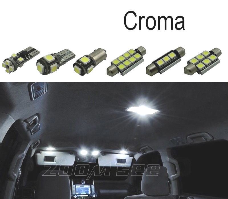 KIT COMPLETO 11 LÂMPADAS LED INTERIOR FIAT CROMA 194 05-11