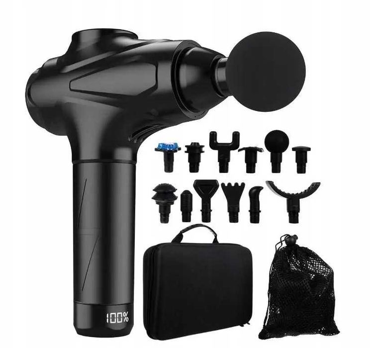 Масажний пістолет ISOMEDIX 30 рівнів і 12 насадок Перкусійний масажер