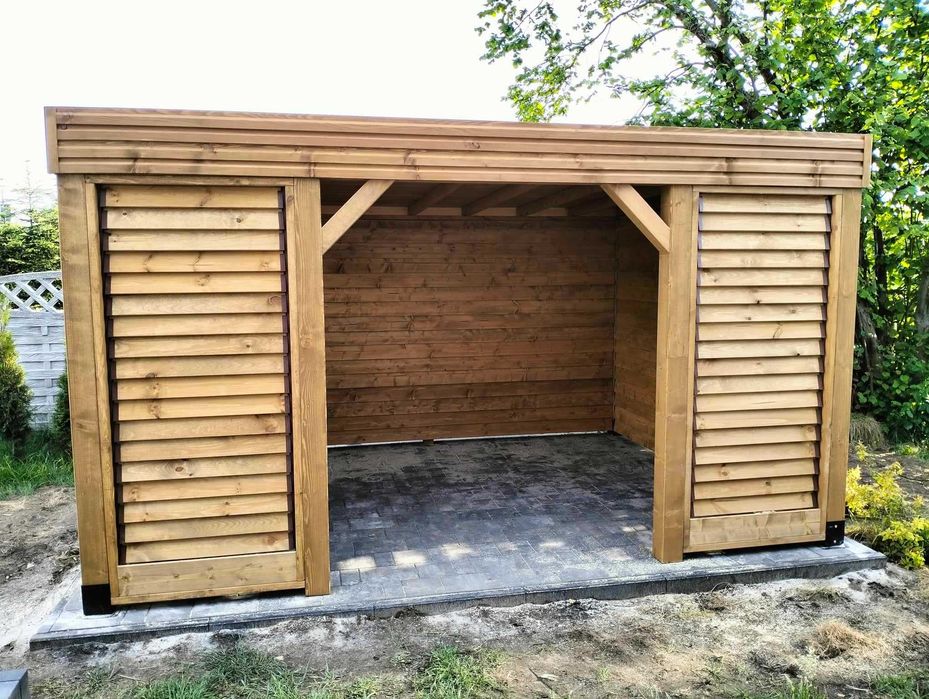 Nowoczesna Altana "Wrona" 3x4m*Ruchome żaluzje/ruchome drzwi do altany