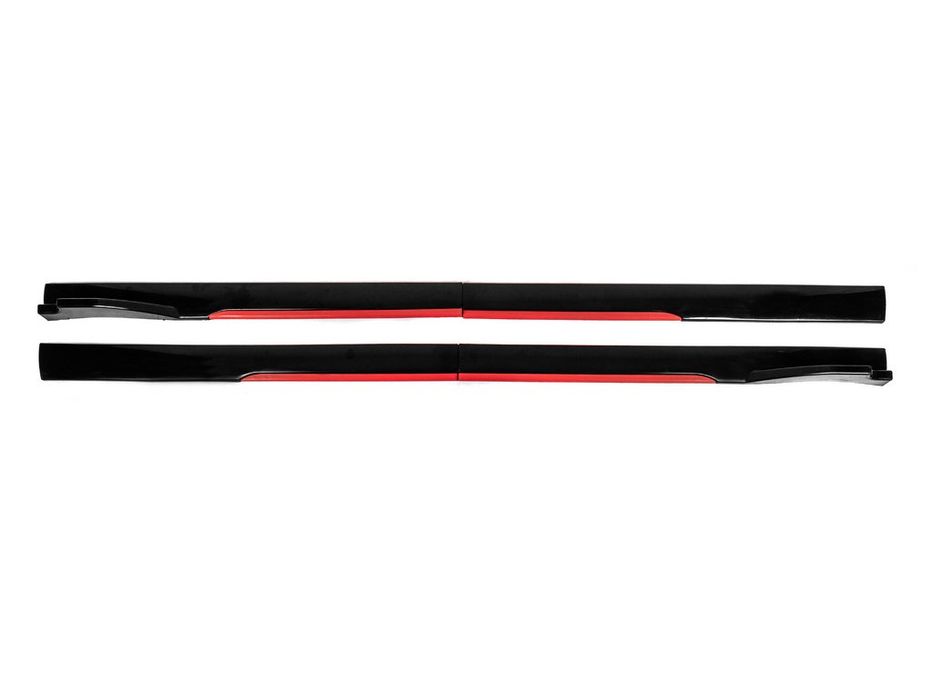 Універсальні накладки на бокові пороги Niken Red (ABS) (4шт)