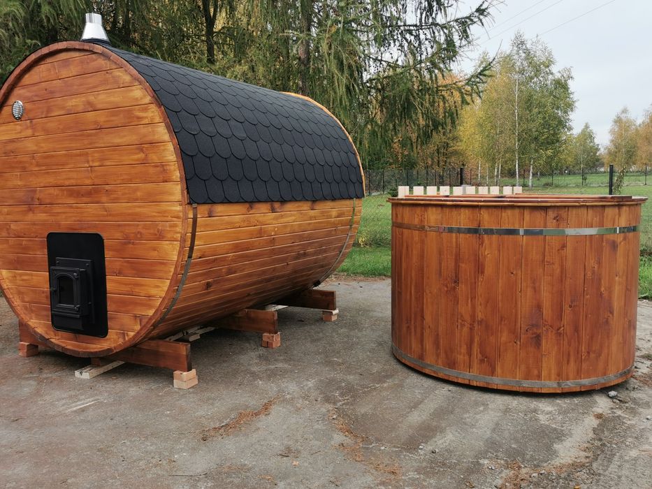 Sauna Ogrodowa 2,5 m x 2,2 m Cały komplet Piec  Zewnętrzny