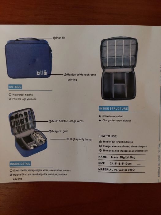 Продам новую сумку органайзер для кабелей,зарядок