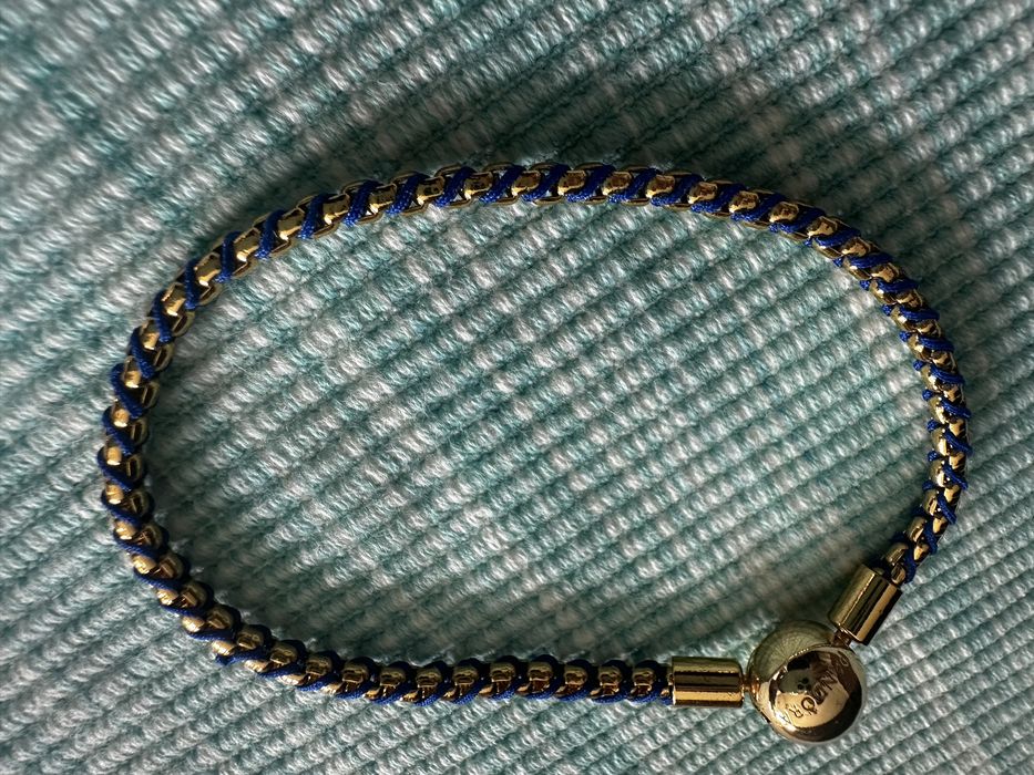 Pandora niebieska sznurkowa bransoletka 18 cm