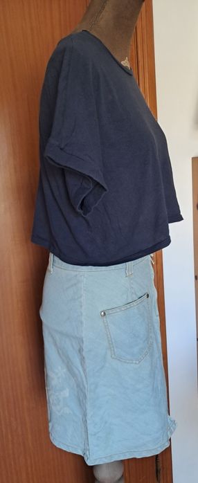 Conjunto Saia de Ganga Mayoral + Blusa Crop Lefties (Oferta da Blusa!)