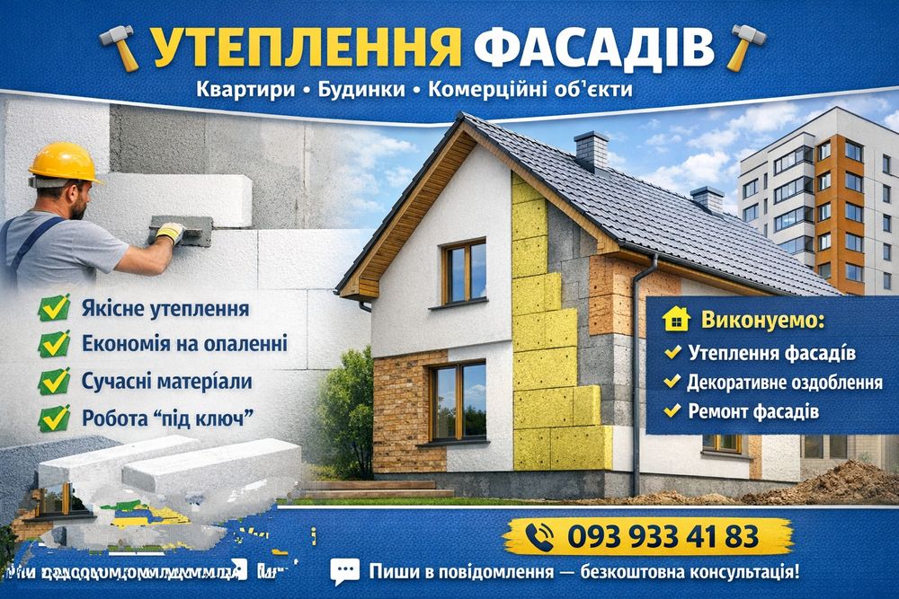 Утеплення фасадів будинків і квартир