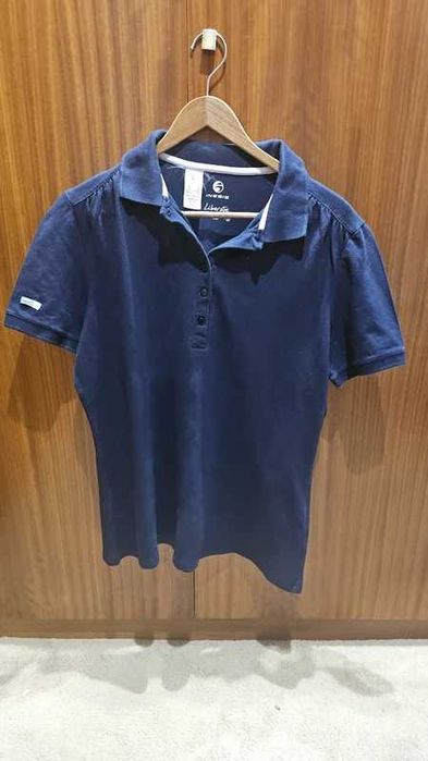 T-Shirt Polo com botões mulher