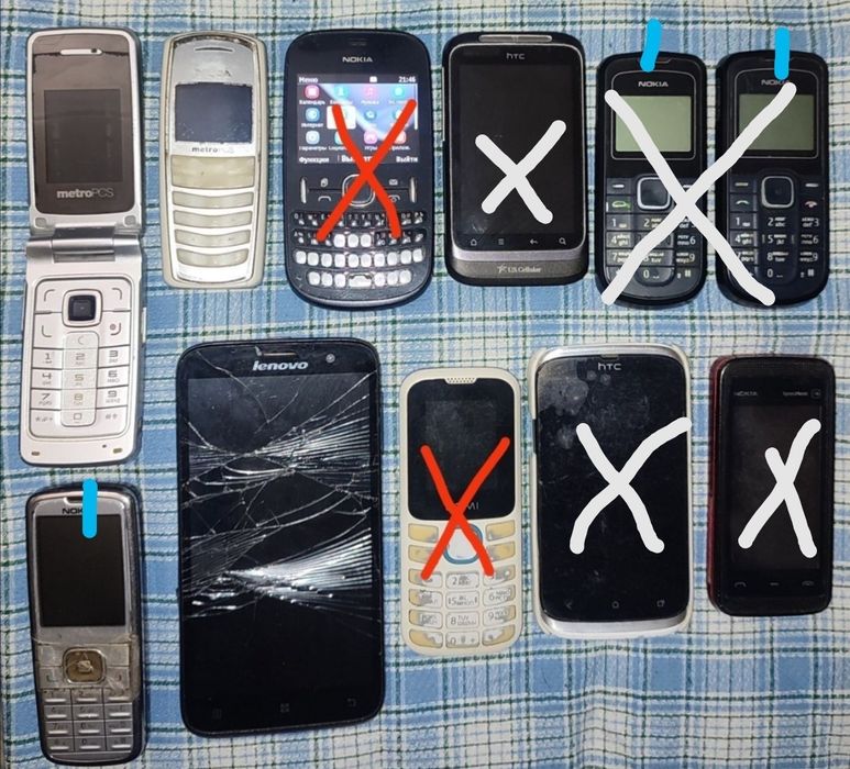 Телефоны. Одним лотом! Под ремонт! Nokia, Samsung, nomi, hts, lenovo,