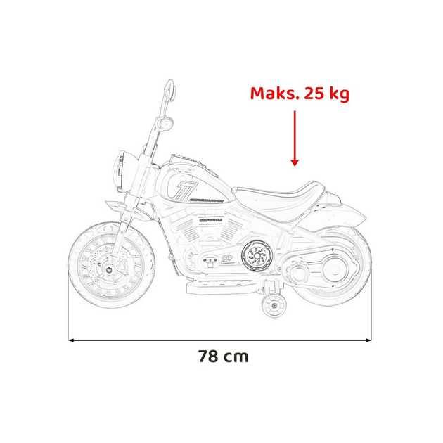 Електромотоцикл на акумуляторі Chopper FASTER, рожевий
