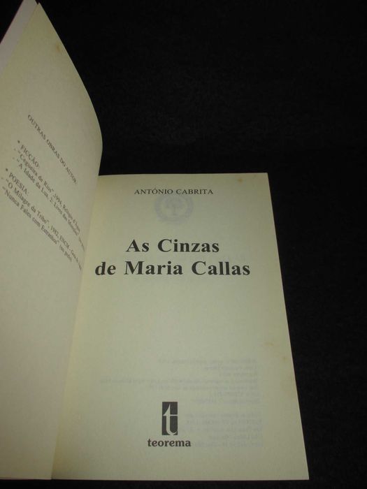 Livro As Cinzas de Maria Callas António Cabrita