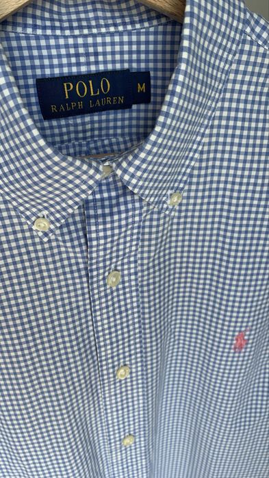 Koszula w krate - polo Ralph Lauren - różowy koń- M