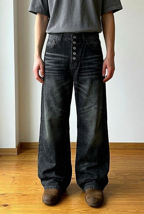 Джинси flared jeans з гудзиками дрип baggy drip archive opium