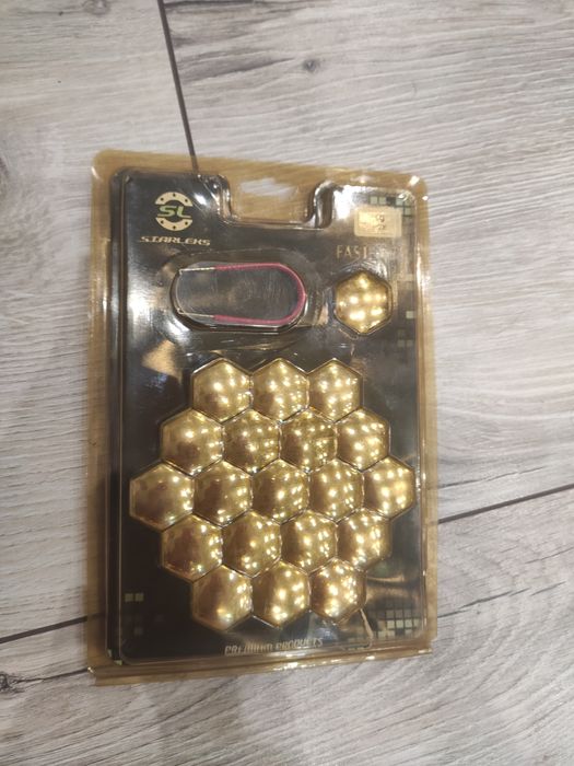 Колпачки на гайки болты 19мм золотые gold starleks fastern caps