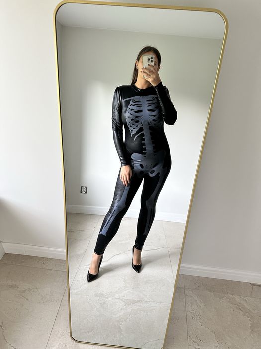 Strój przebranie na halloween kościotrup kombinezon lateksowy fever XS