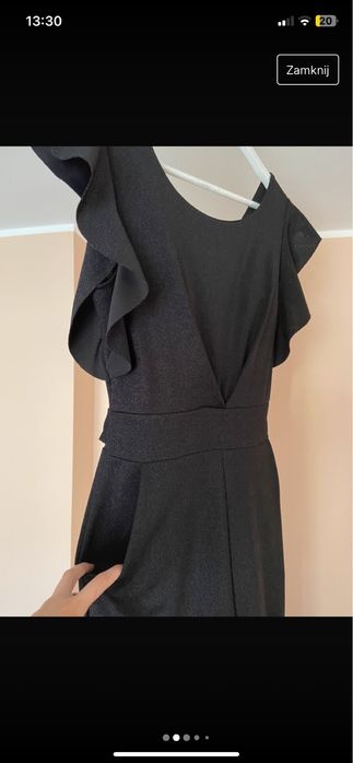 Kombinezon czarny brokatowy elegancki