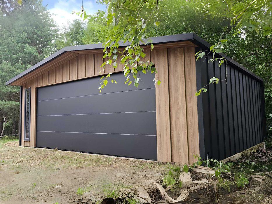 Garaż 6x5,8m garaz blaszany blacha NA RĄBEK brama segmentowa 5m okno