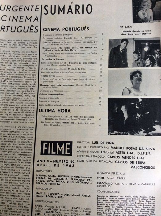 Filme, Revista Mensal de Cinema, Abril de 1963.