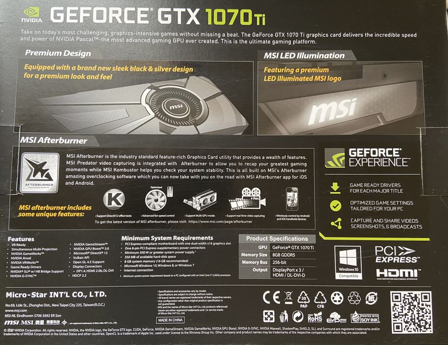 GTX 1070 TI 8GB msi