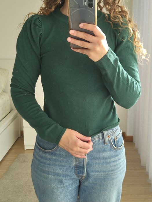 Camisola verde de malha Stradivarius