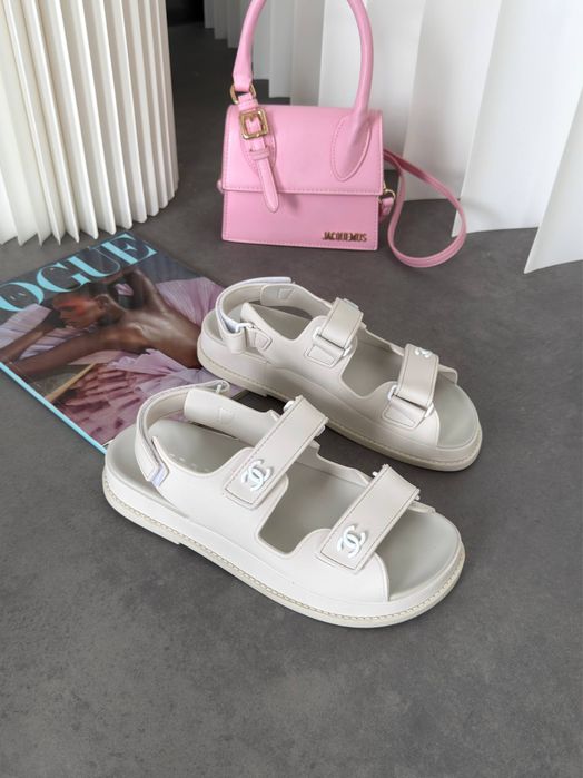 Chanel ''Dad"" Sandals Beige  шанель босоніжки сандалі