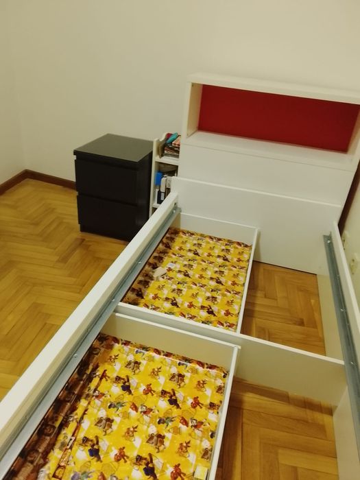 Cama de solteiro IKEA FLAXA com colchão ortopédico