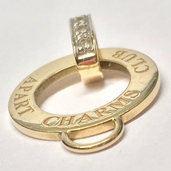 Złoty WISIOREK 585 14K Zawieszka DIAMENTY 0.04ct APART Charms Club 1,6