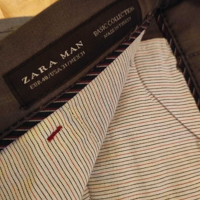 Zara men spodnie szare bawełna