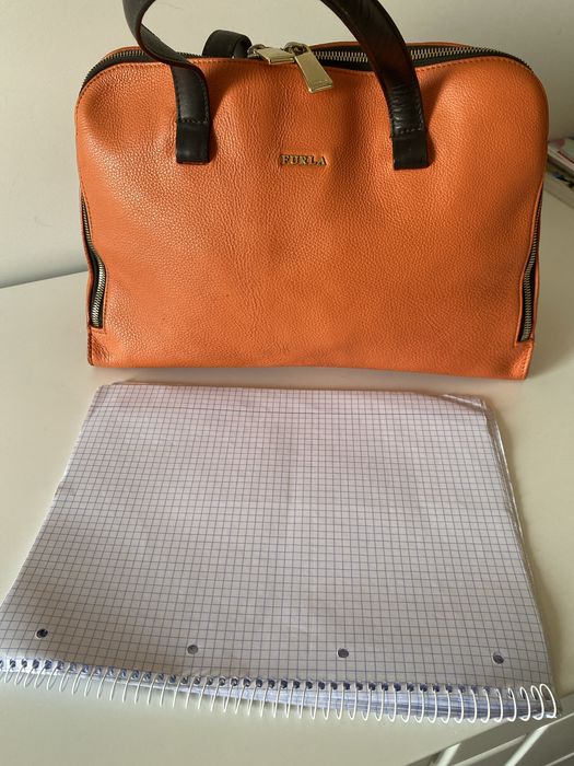 Mala  FURLA  castanho e laranja