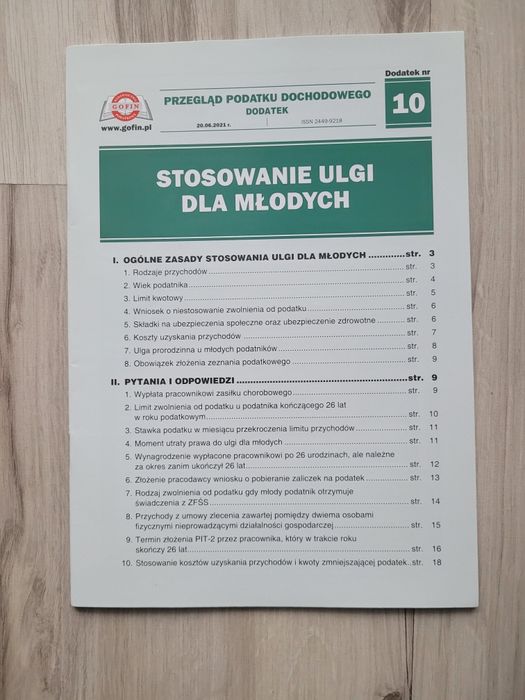 GOFIN stosowanie ulgi dla młodych
P.S. Posiada