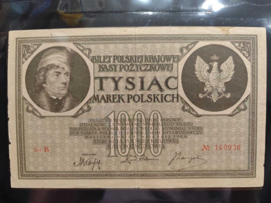 1000 marek polskich 1919 (majowe) Ser. J/K/L (do wyboru)