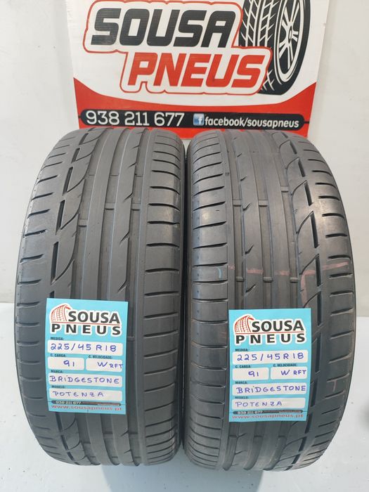 2 pneus semi novos 225-45R18 Bridgestone RFT - Oferta dos Portes