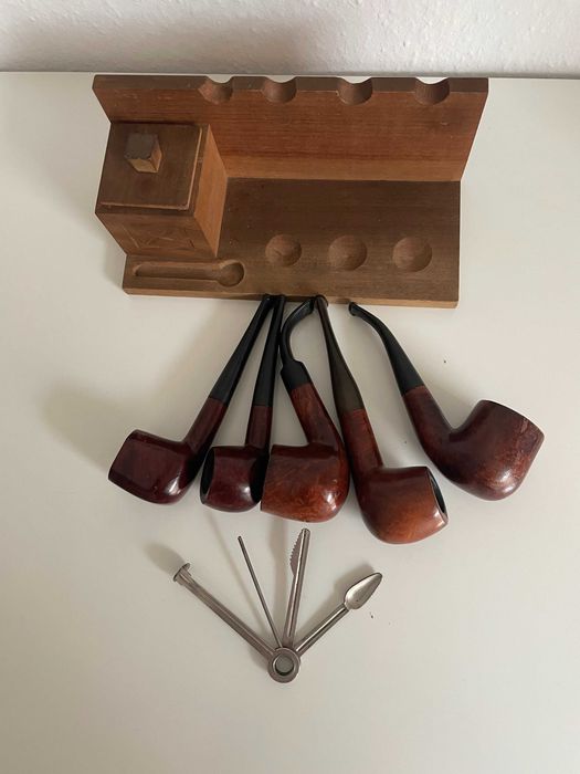 Fajki Bruyere z akcesoriami, vintage,początek lat 80-tych