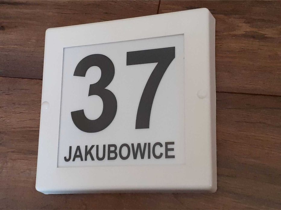 Podświetlany numer domu LED czujnik zmierzchu 4W plafon kinkiet