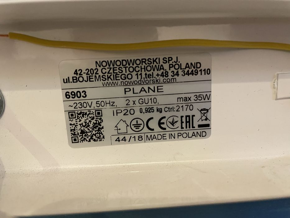 Kinkiet Nowodvorski Plane II, model 6903