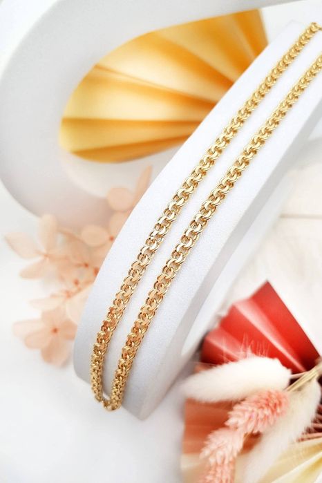 Złoty łańcuszek splot garibaldi