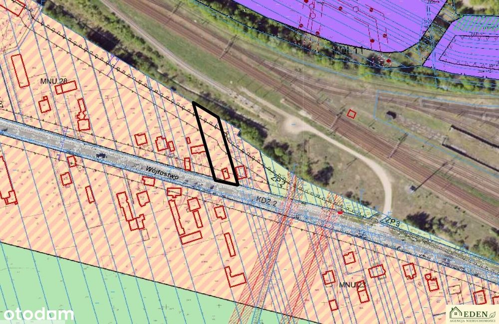 Działka budowlana 1316 m² na sprzedaż – Wójtostwo, Łuków - Widok 2