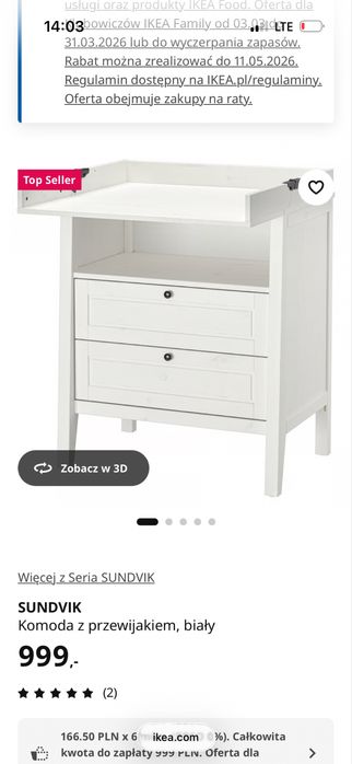 Komoda z przewijakiem Ikea